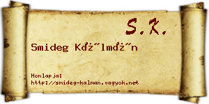 Smideg Kálmán névjegykártya